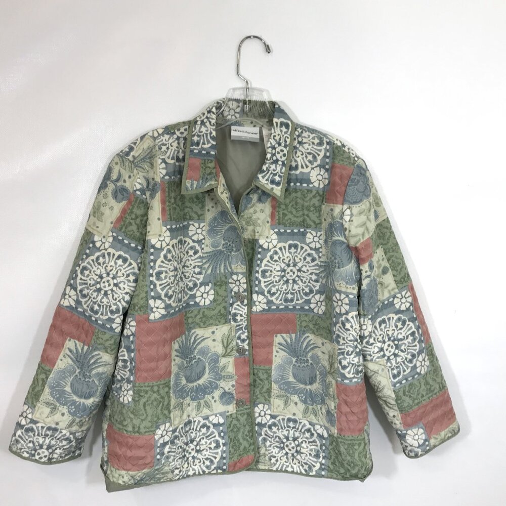 100% Silk Jacket Patchwork Quilted Lightweight Sp… - image 3